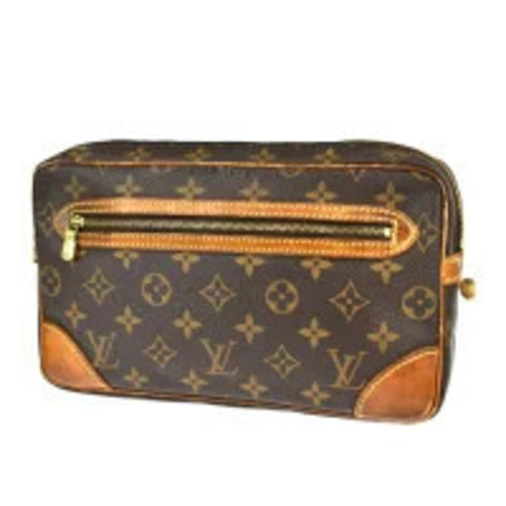 Louis Vuitton Marly Dragonne Pouch Bag Monogram Leather Shoulder Bag Brown